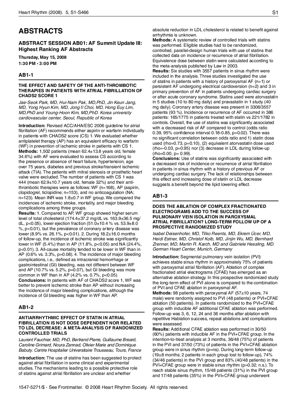 Oral Abstracts Session 1-17