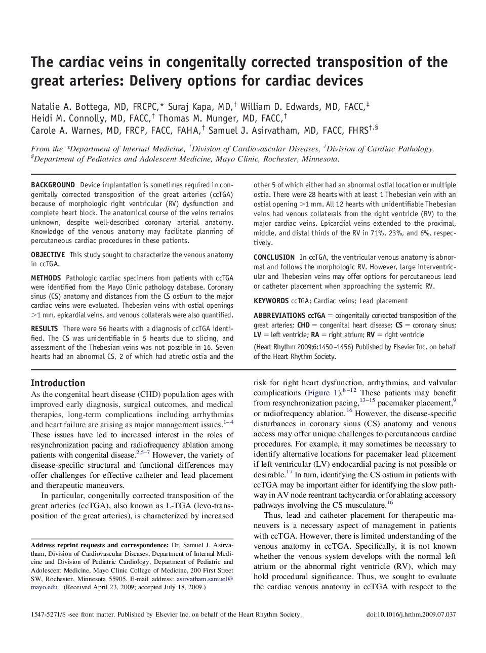 The cardiac veins in congenitally corrected transposition of the great arteries: Delivery options for cardiac devices