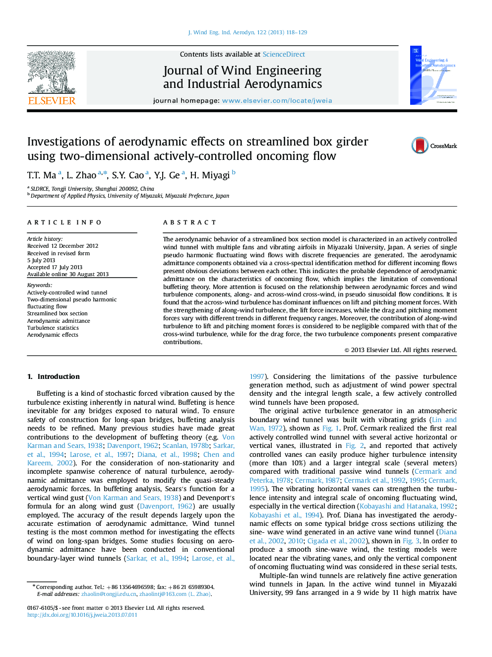 Investigations of aerodynamic effects on streamlined box girder using two-dimensional actively-controlled oncoming flow