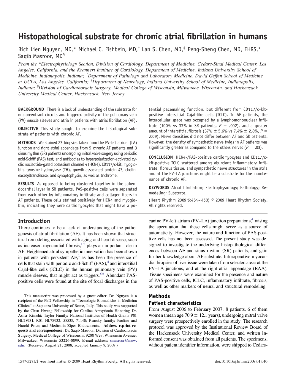 Histopathological substrate for chronic atrial fibrillation in humans 