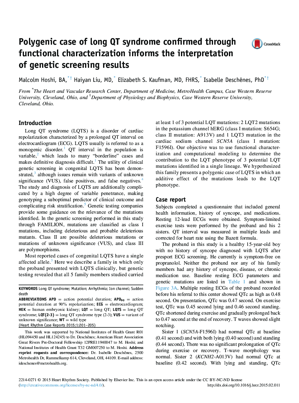 Polygenic case of long QT syndrome confirmed through functional characterization informs the interpretation of genetic screening results