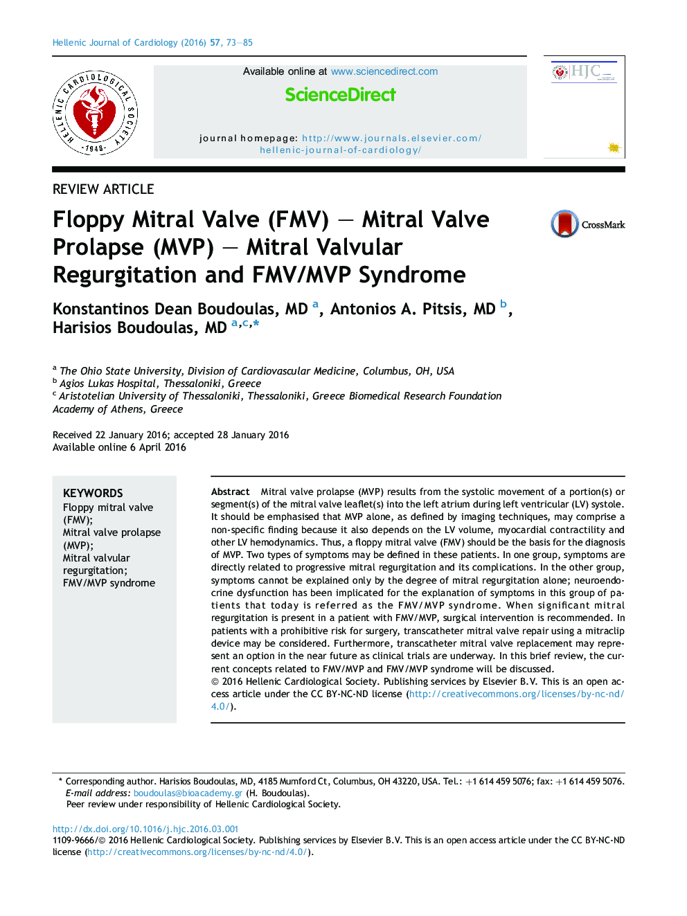 Floppy Mitral Valve (FMV) – Mitral Valve Prolapse (MVP) – Mitral Valvular Regurgitation and FMV/MVP Syndrome 