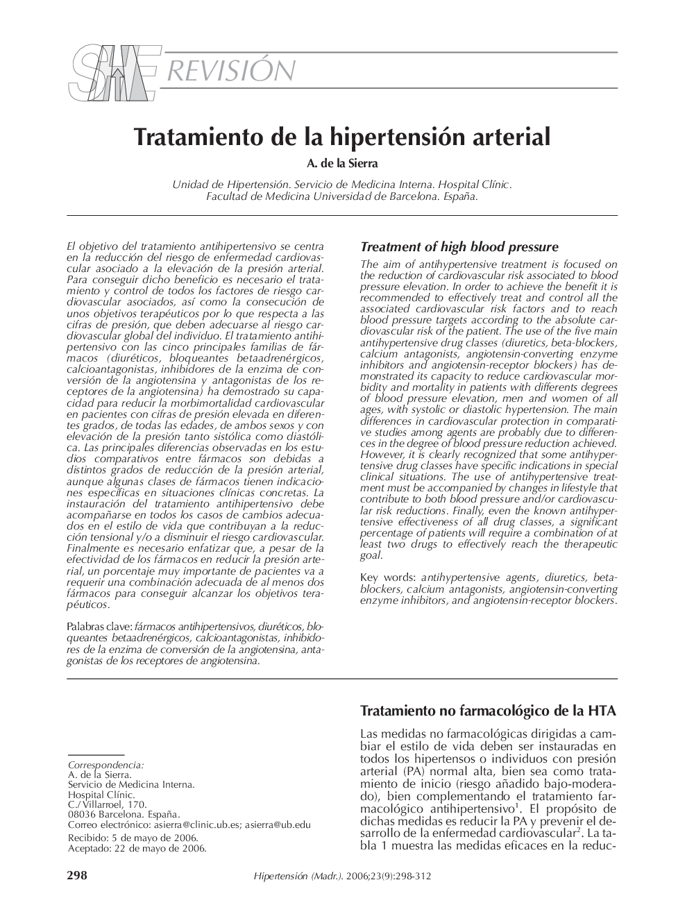 Tratamiento de la hipertensión arterial