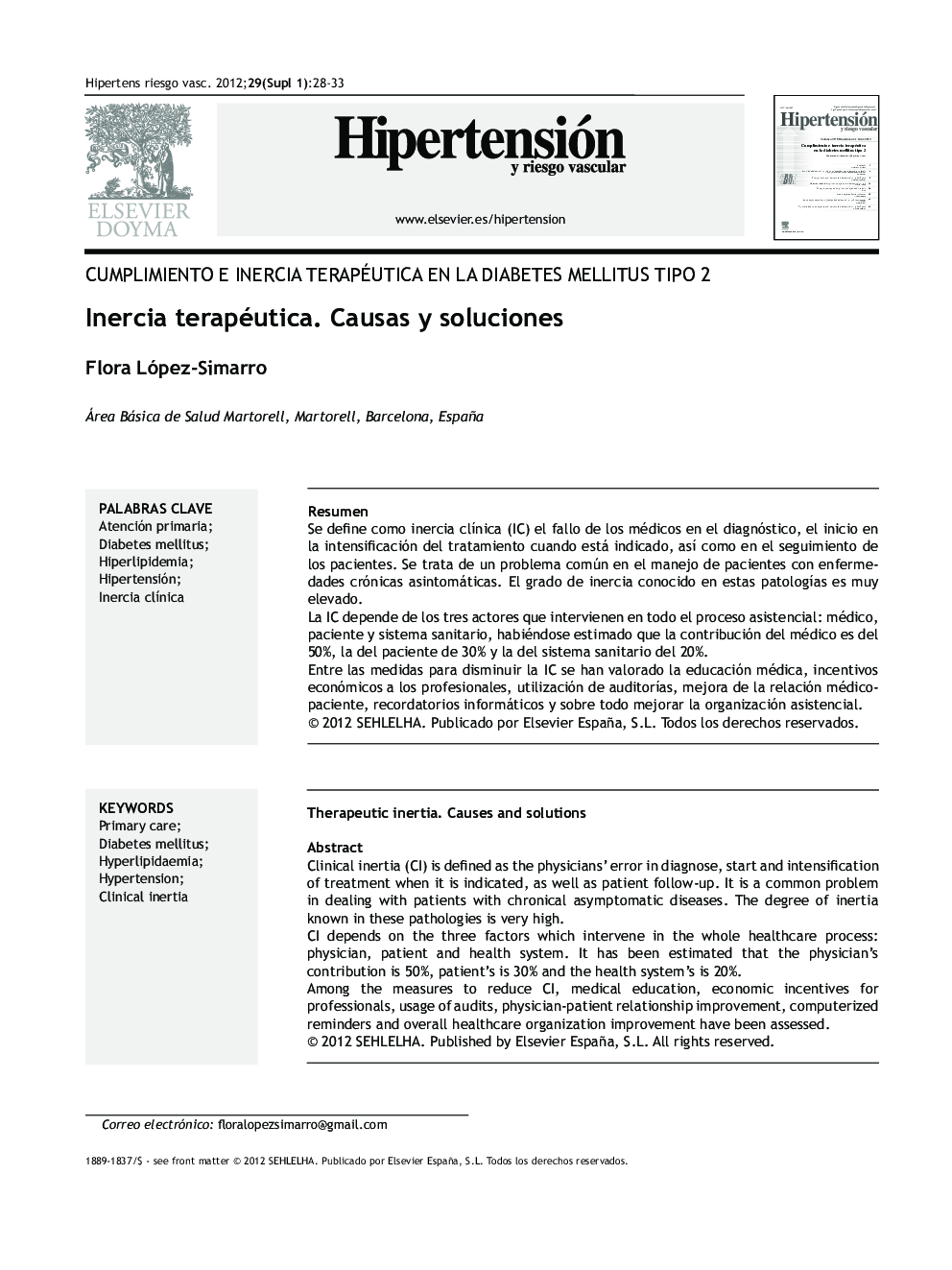 Inercia terapéutica. Causas y soluciones