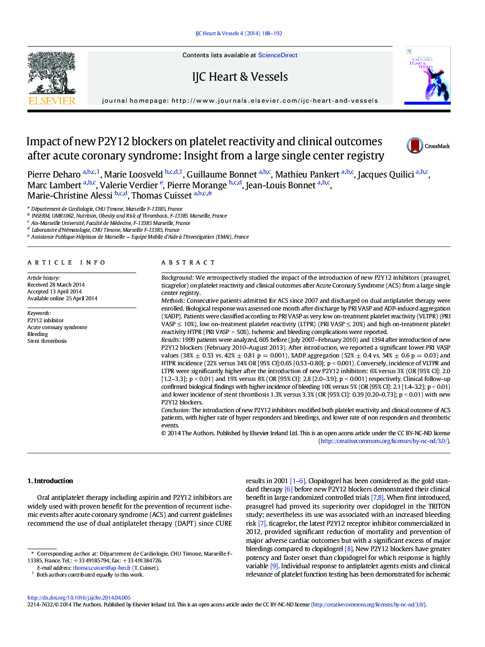 Impact of new P2Y12 blockers on platelet reactivity and clinical outcomes after acute coronary syndrome: Insight from a large single center registry 