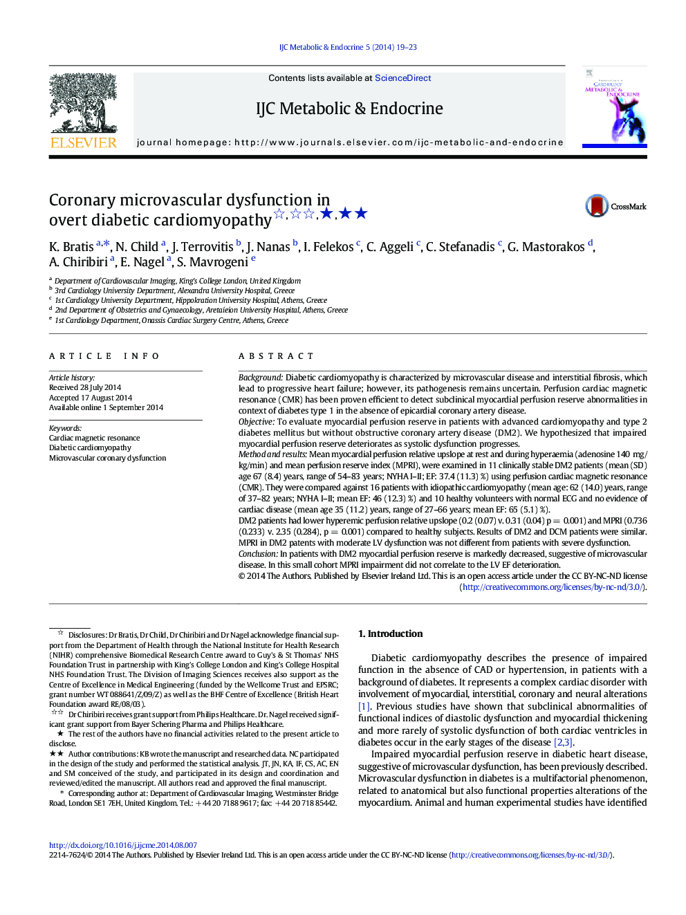 Coronary microvascular dysfunction in overt diabetic cardiomyopathy ★★★