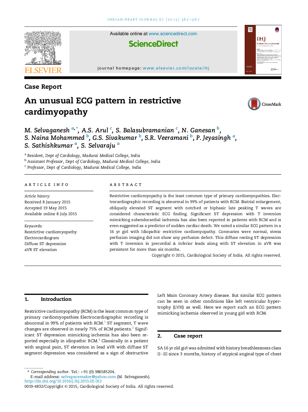 An unusual ECG pattern in restrictive cardimyopathy