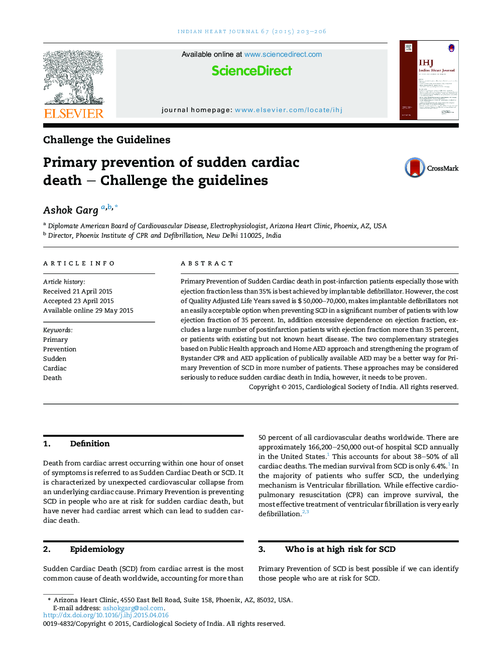 Primary prevention of sudden cardiac death – Challenge the guidelines