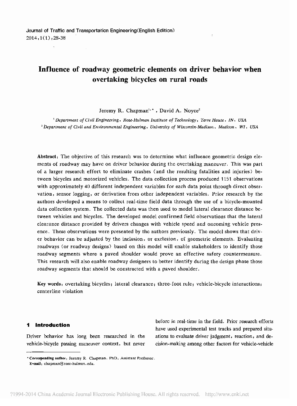 Influence of roadway geometric elements on driver behavior when overtaking bicycles on rural roads