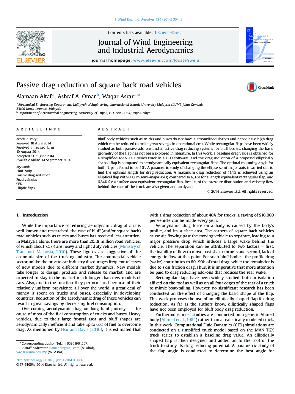 Passive drag reduction of square back road vehicles