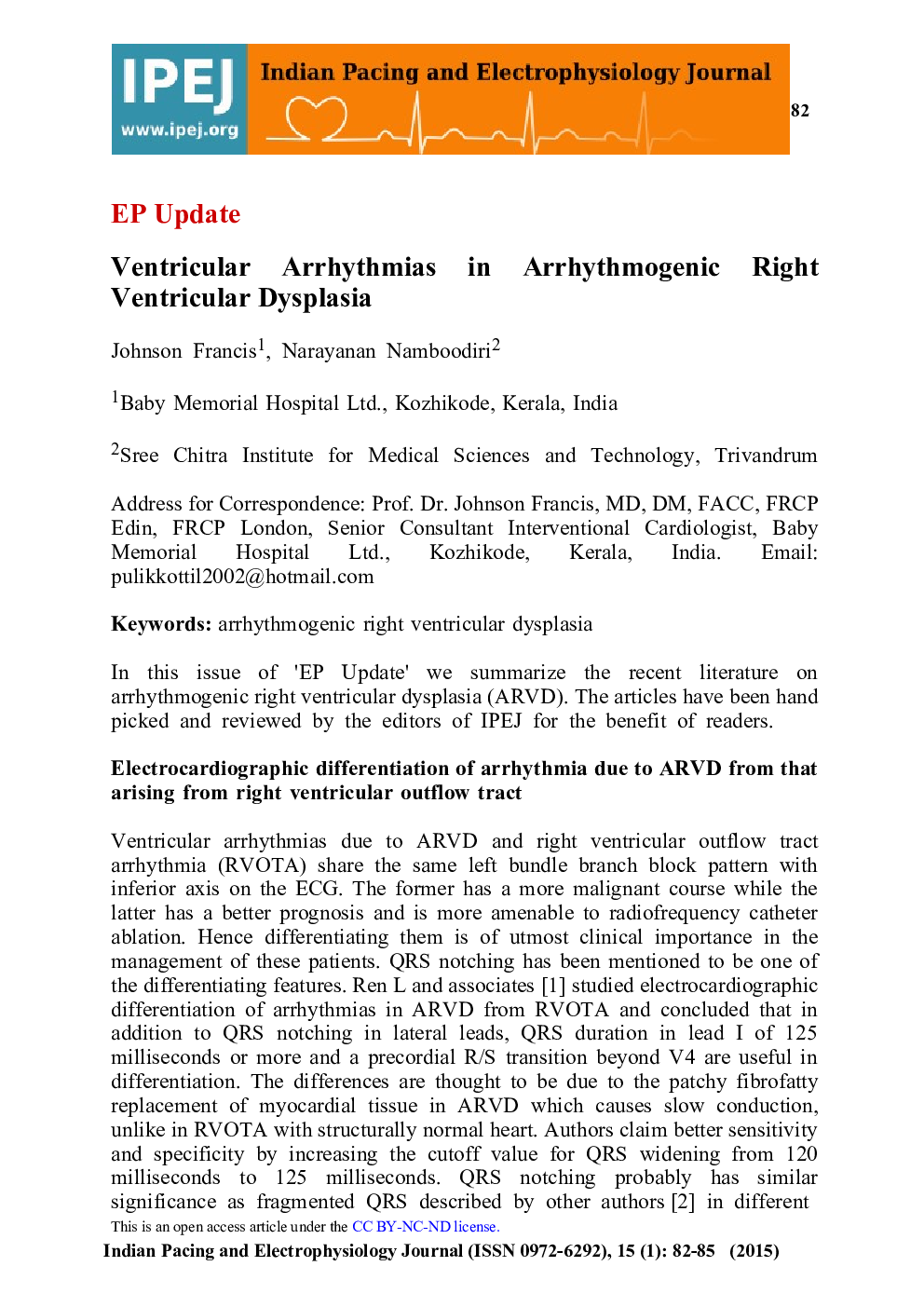 Ventricular Arrhythmias in Arrhythmogenic Right Ventricular Dysplasia
