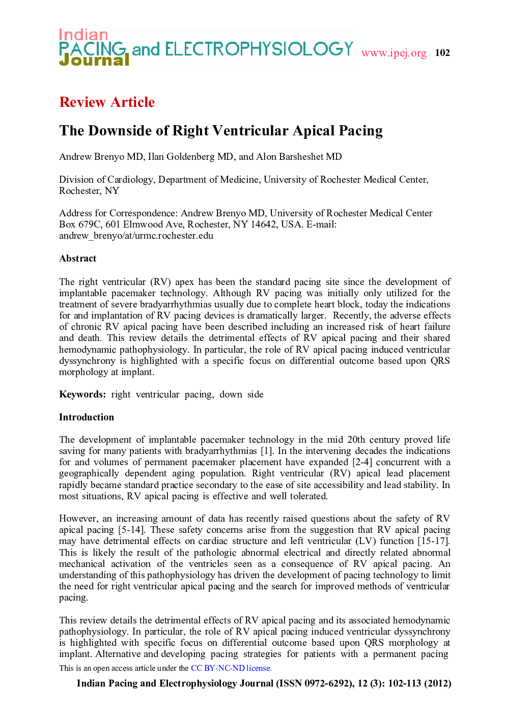 The Downside of Right Ventricular Apical Pacing