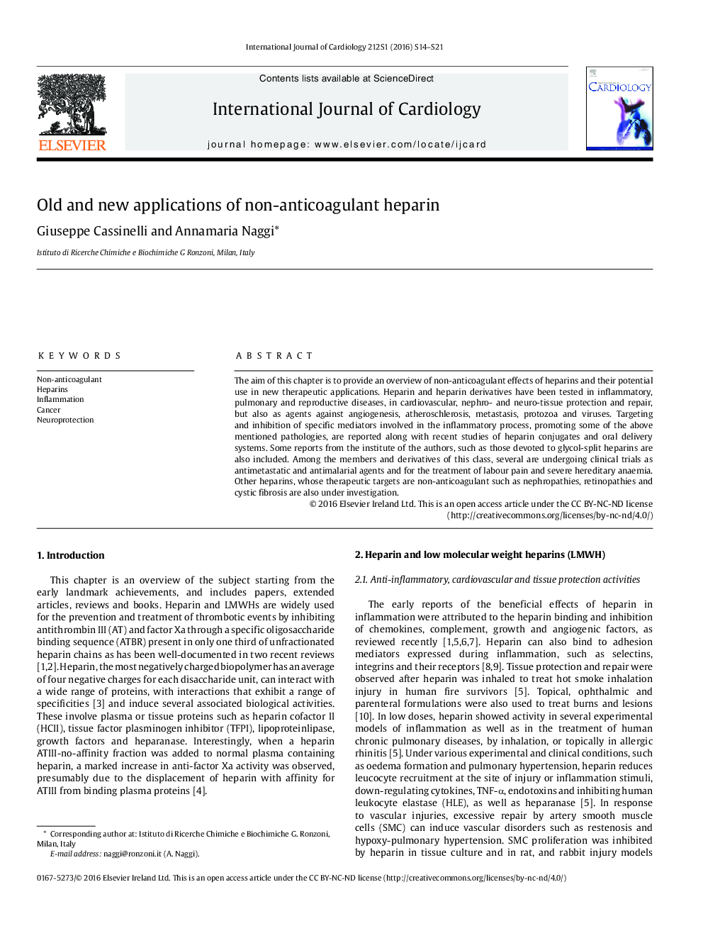 Old and new applications of non-anticoagulant heparin