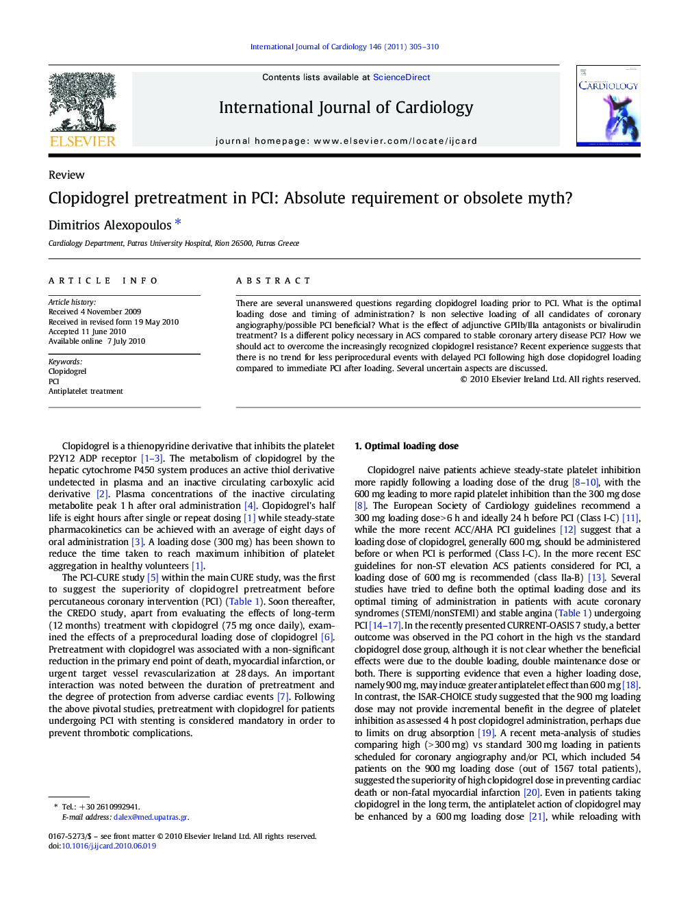 Clopidogrel pretreatment in PCI: Absolute requirement or obsolete myth?