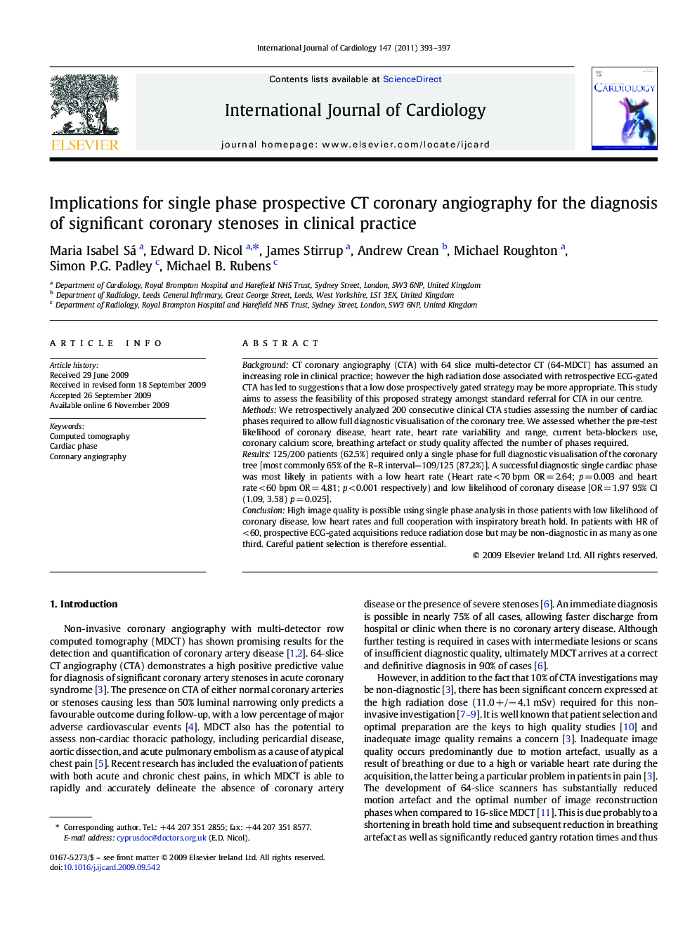 Implications for single phase prospective CT coronary angiography for the diagnosis of significant coronary stenoses in clinical practice