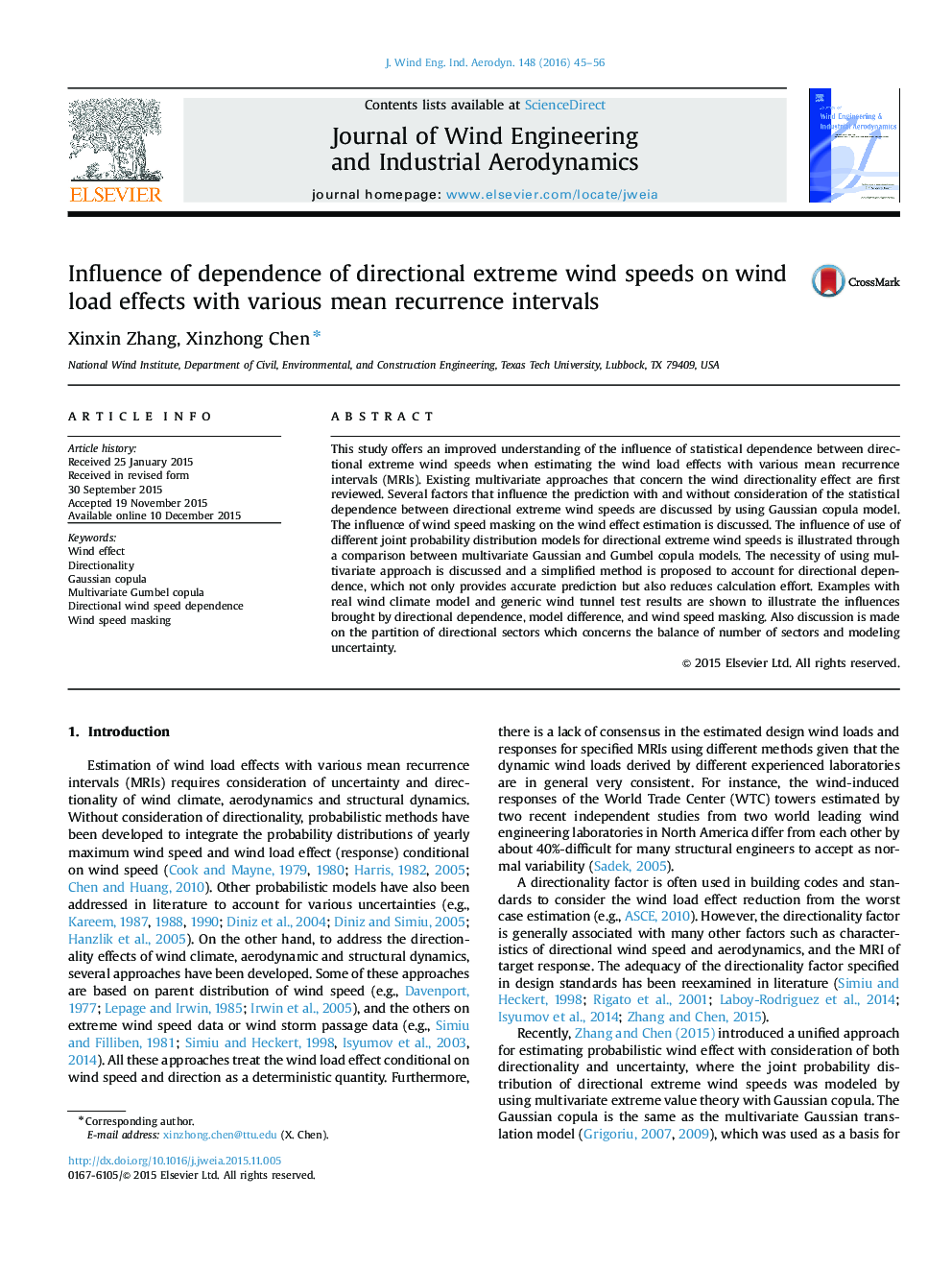 Influence of dependence of directional extreme wind speeds on wind load effects with various mean recurrence intervals