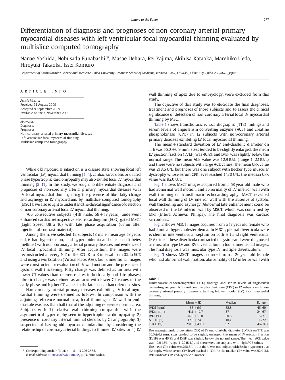 Differentiation of diagnosis and prognoses of non-coronary arterial primary myocardial diseases with left ventricular focal myocardial thinning evaluated by multislice computed tomography