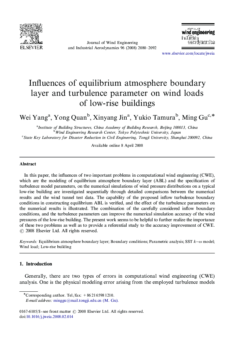 Influences of equilibrium atmosphere boundary layer and turbulence parameter on wind loads of low-rise buildings