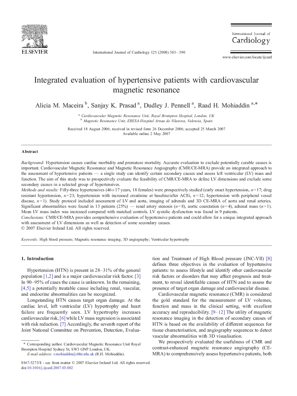 Integrated evaluation of hypertensive patients with cardiovascular magnetic resonance