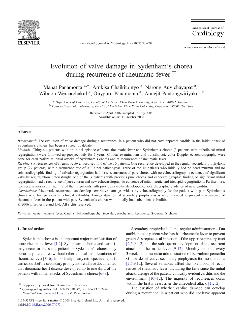 Evolution of valve damage in Sydenham's chorea during recurrence of rheumatic fever 