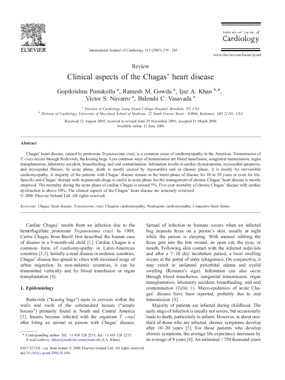 Clinical aspects of the Chagas' heart disease