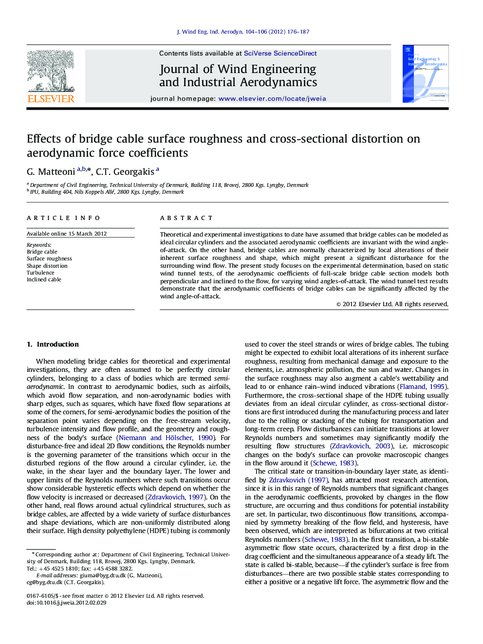 Effects of bridge cable surface roughness and cross-sectional distortion on aerodynamic force coefficients