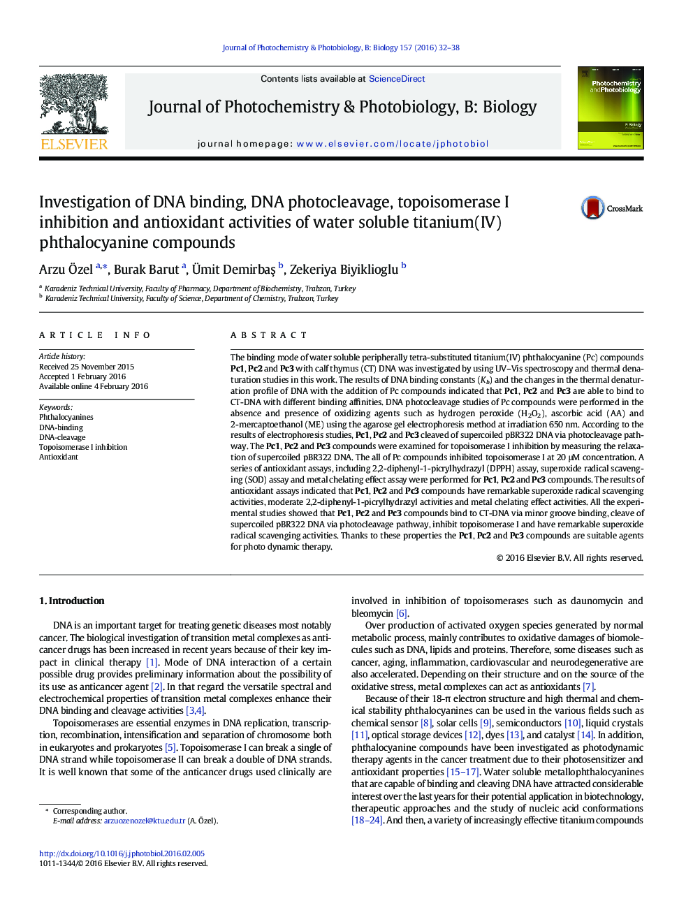 Investigation of DNA binding, DNA photocleavage, topoisomerase I inhibition and antioxidant activities of water soluble titanium(IV) phthalocyanine compounds