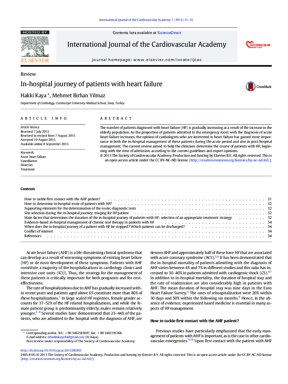 In-hospital journey of patients with heart failure 