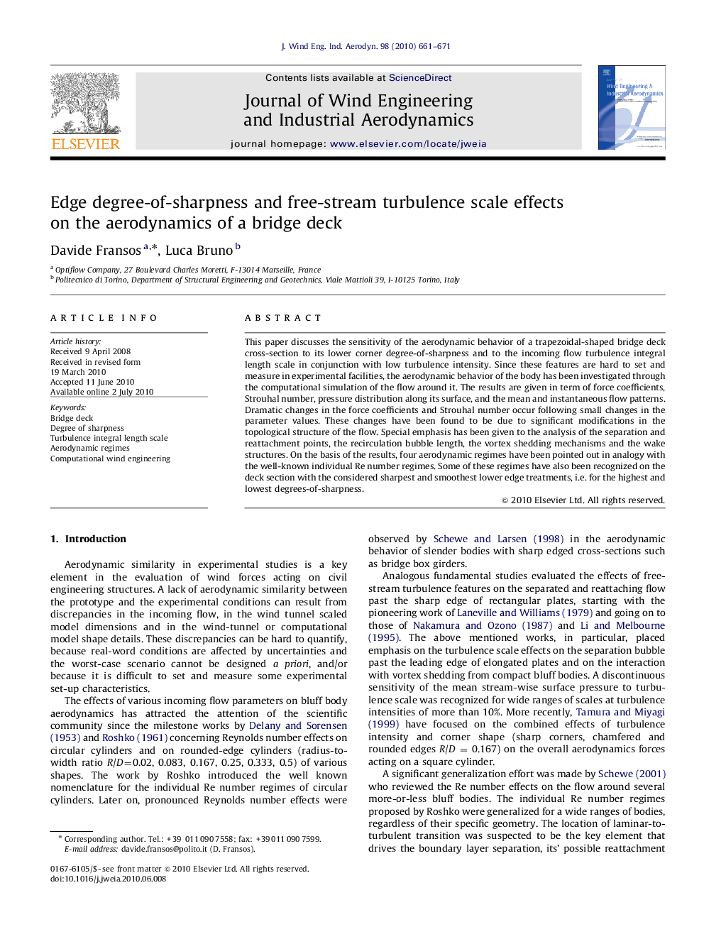 Edge degree-of-sharpness and free-stream turbulence scale effects on the aerodynamics of a bridge deck