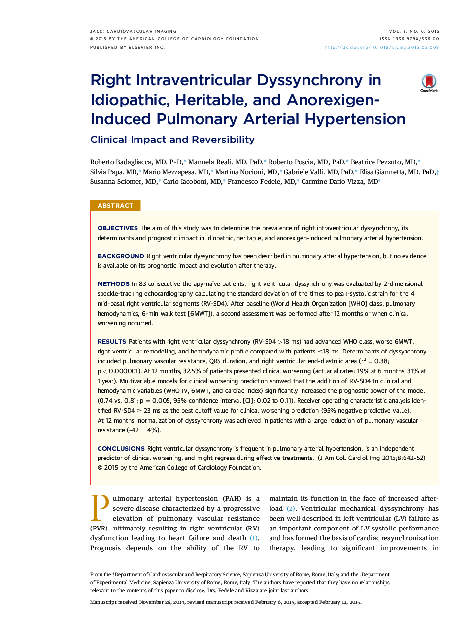 Right Intraventricular Dyssynchrony in Idiopathic, Heritable, and Anorexigen-Induced Pulmonary Arterial Hypertension : Clinical Impact and Reversibility