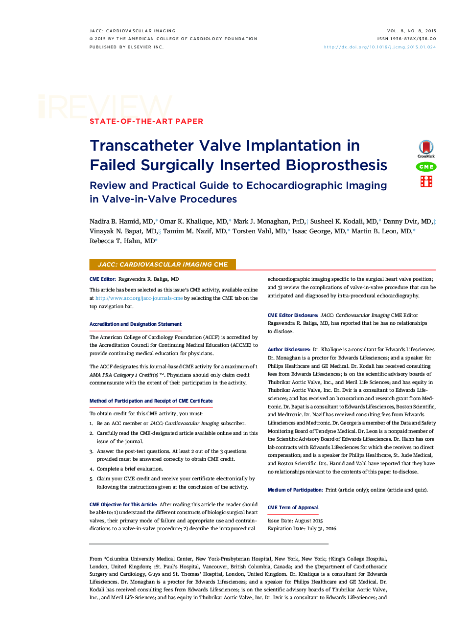 Transcatheter Valve Implantation in Failed Surgically Inserted Bioprosthesis : Review and Practical Guide to Echocardiographic Imaging in Valve-in-Valve Procedures