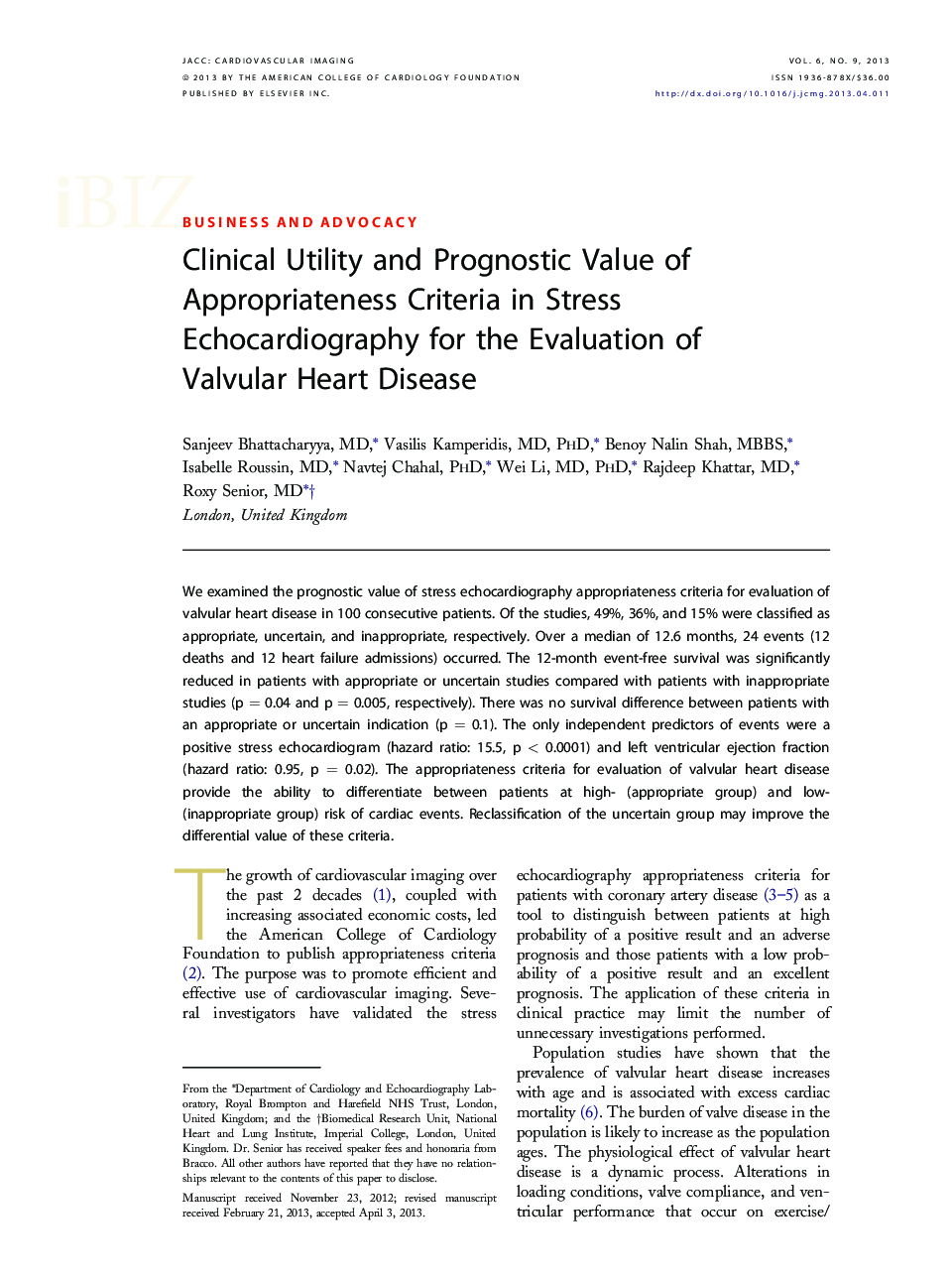 Clinical Utility and Prognostic Value of Appropriateness Criteria in Stress Echocardiography for the Evaluation of Valvular Heart Disease 