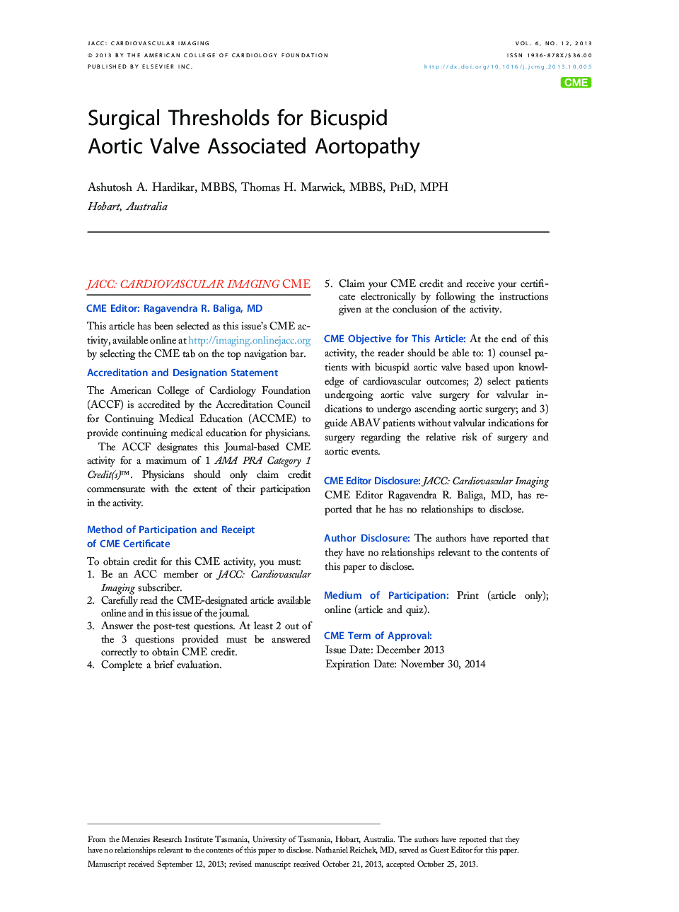 Surgical Thresholds for Bicuspid Aortic Valve Associated Aortopathy 