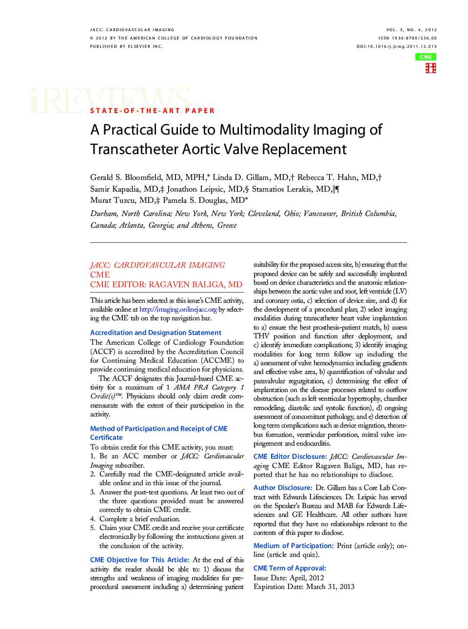 A Practical Guide to Multimodality Imaging of Transcatheter Aortic Valve Replacement 