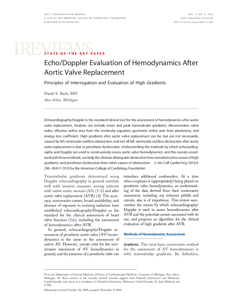 Echo/Doppler Evaluation of Hemodynamics After Aortic Valve Replacement : Principles of Interrogation and Evaluation of High Gradients