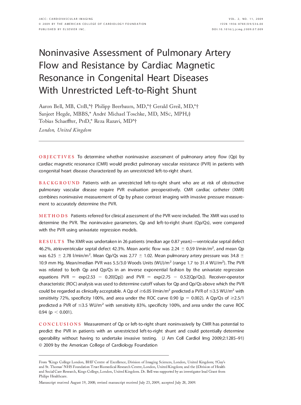 Noninvasive Assessment of Pulmonary Artery Flow and Resistance by Cardiac Magnetic Resonance in Congenital Heart Diseases With Unrestricted Left-to-Right Shunt 