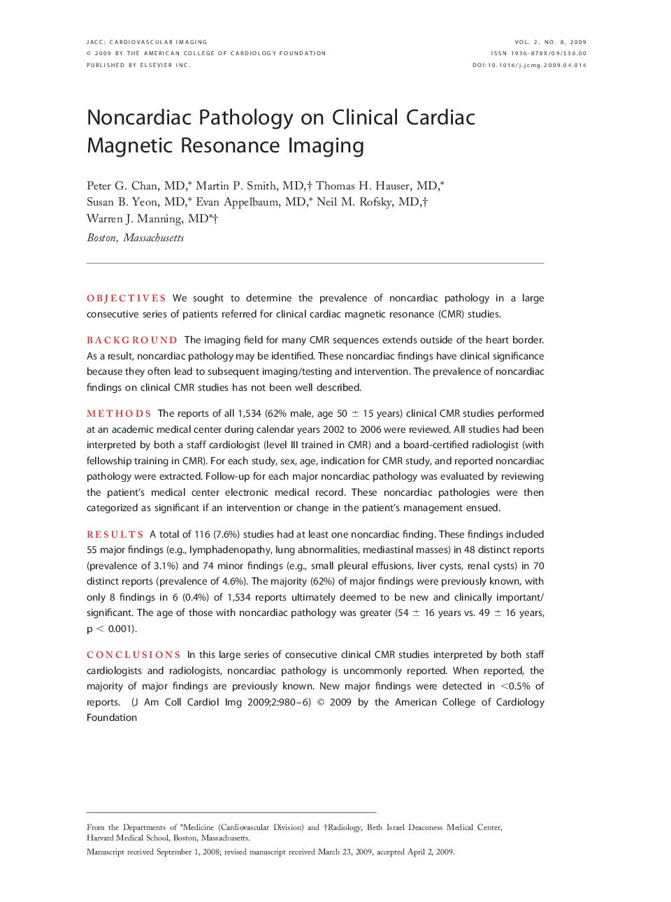 Noncardiac Pathology on Clinical Cardiac Magnetic Resonance Imaging