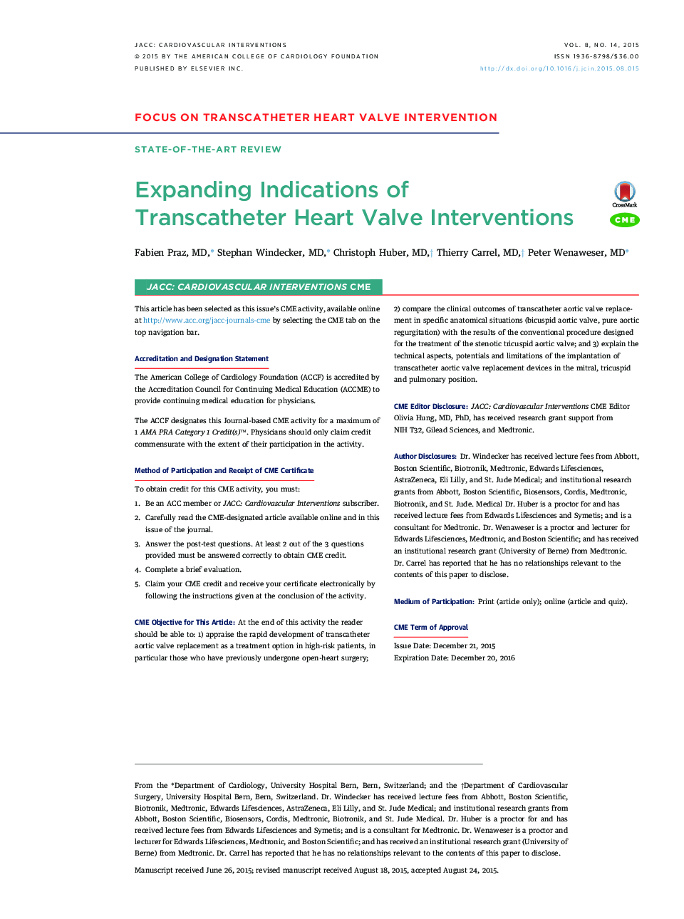 Expanding Indications of Transcatheter Heart Valve Interventions 