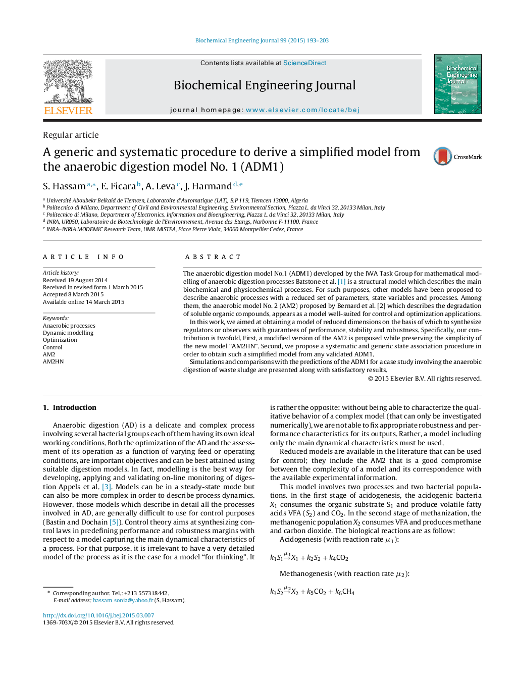 A generic and systematic procedure to derive a simplified model from the anaerobic digestion model No. 1 (ADM1)