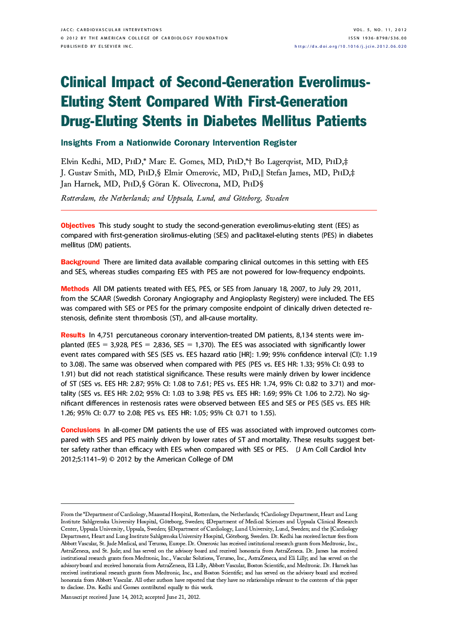 Clinical Impact of Second-Generation Everolimus-Eluting Stent Compared With First-Generation Drug-Eluting Stents in Diabetes Mellitus Patients : Insights From a Nationwide Coronary Intervention Register