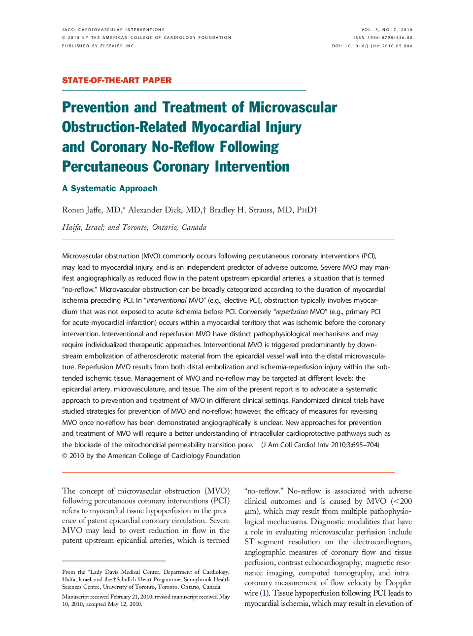 Prevention and Treatment of Microvascular Obstruction-Related Myocardial Injury and Coronary No-Reflow Following Percutaneous Coronary Intervention: A Systematic Approach