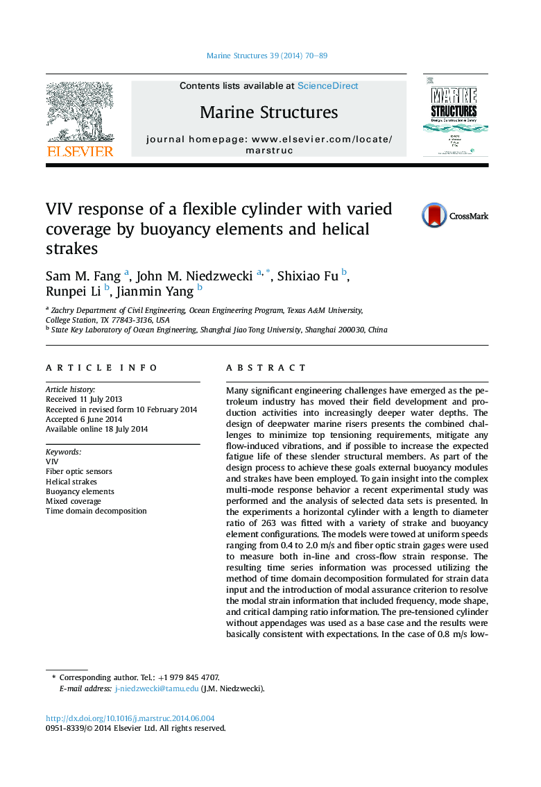 VIV response of a flexible cylinder with varied coverage by buoyancy elements and helical strakes