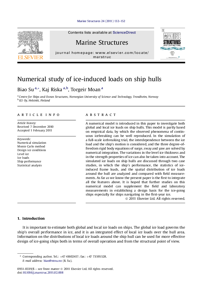 Numerical study of ice-induced loads on ship hulls