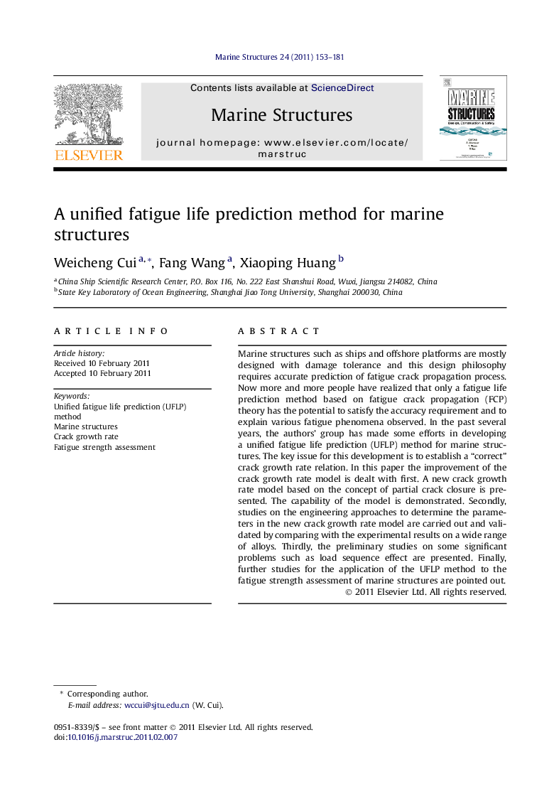 A unified fatigue life prediction method for marine structures