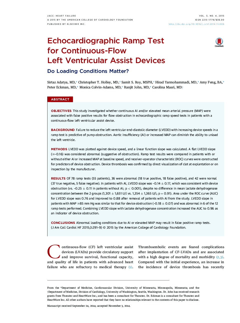 Echocardiographic Ramp Test for Continuous-Flow Left Ventricular Assist Devices : Do Loading Conditions Matter?