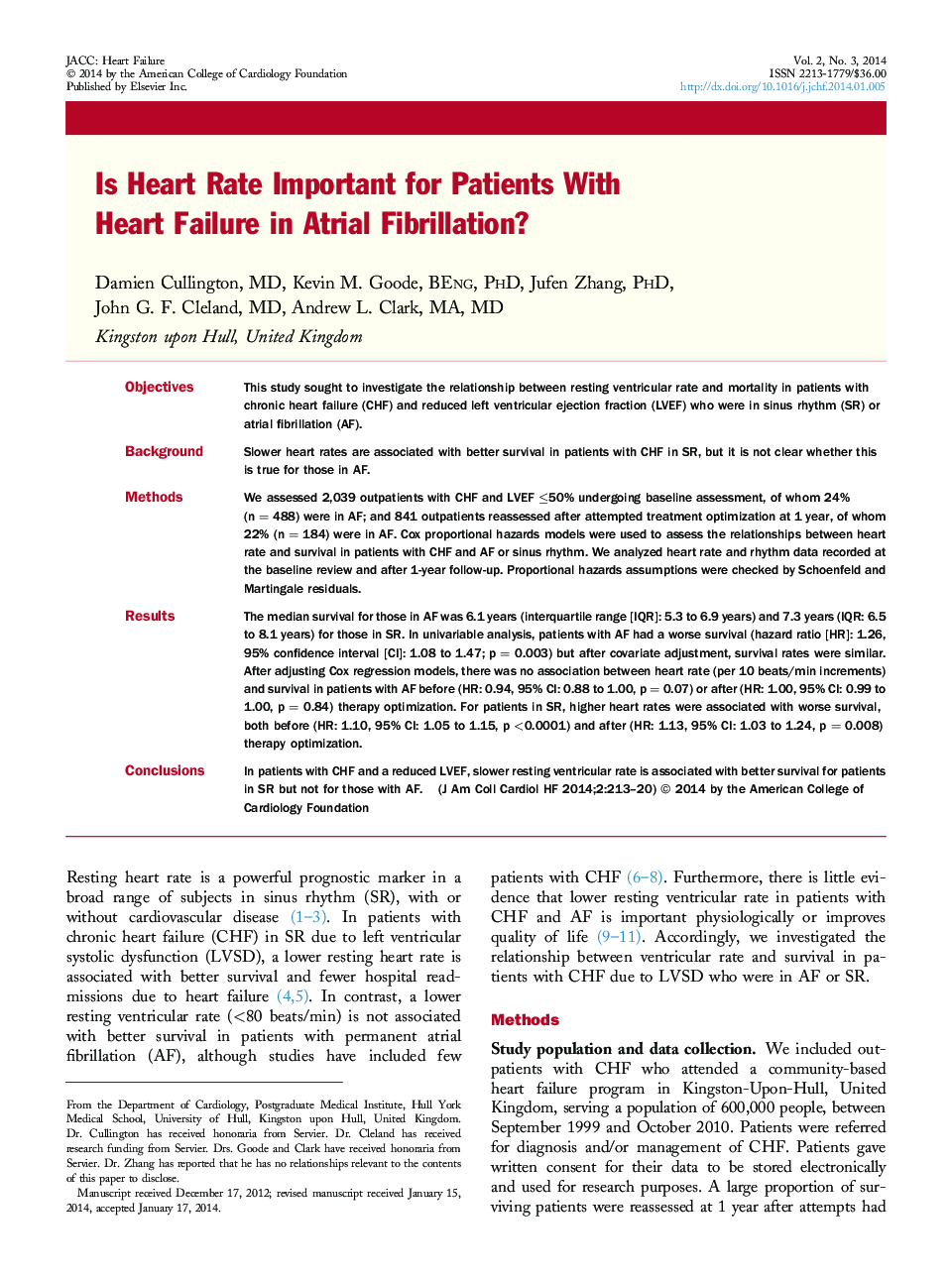 آیا ضربان قلب برای بیماران با نارسایی قلب در فیبریلاسیون دهلیزی مهم است؟ 