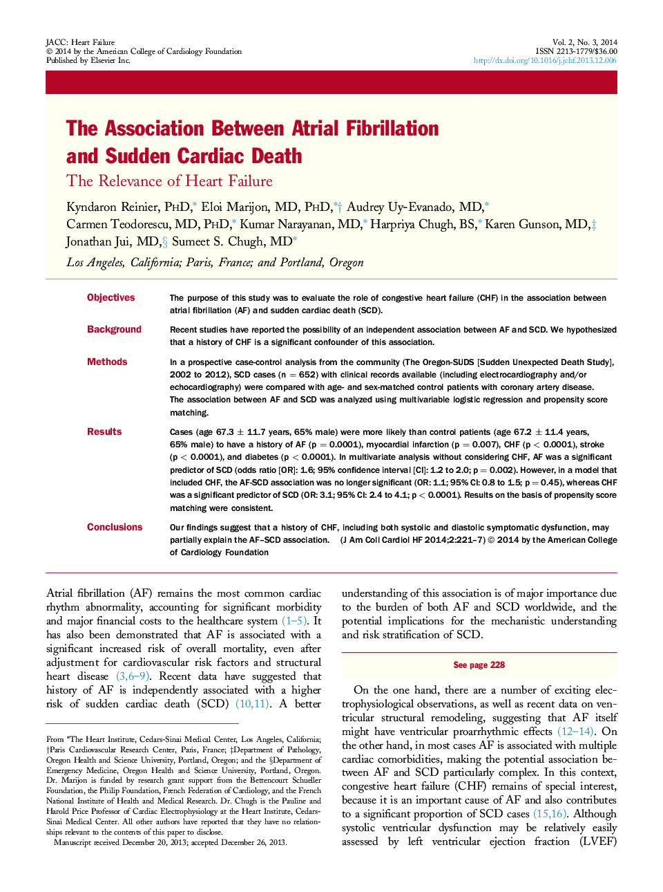 The Association Between Atrial Fibrillation and Sudden Cardiac Death : The Relevance of Heart Failure
