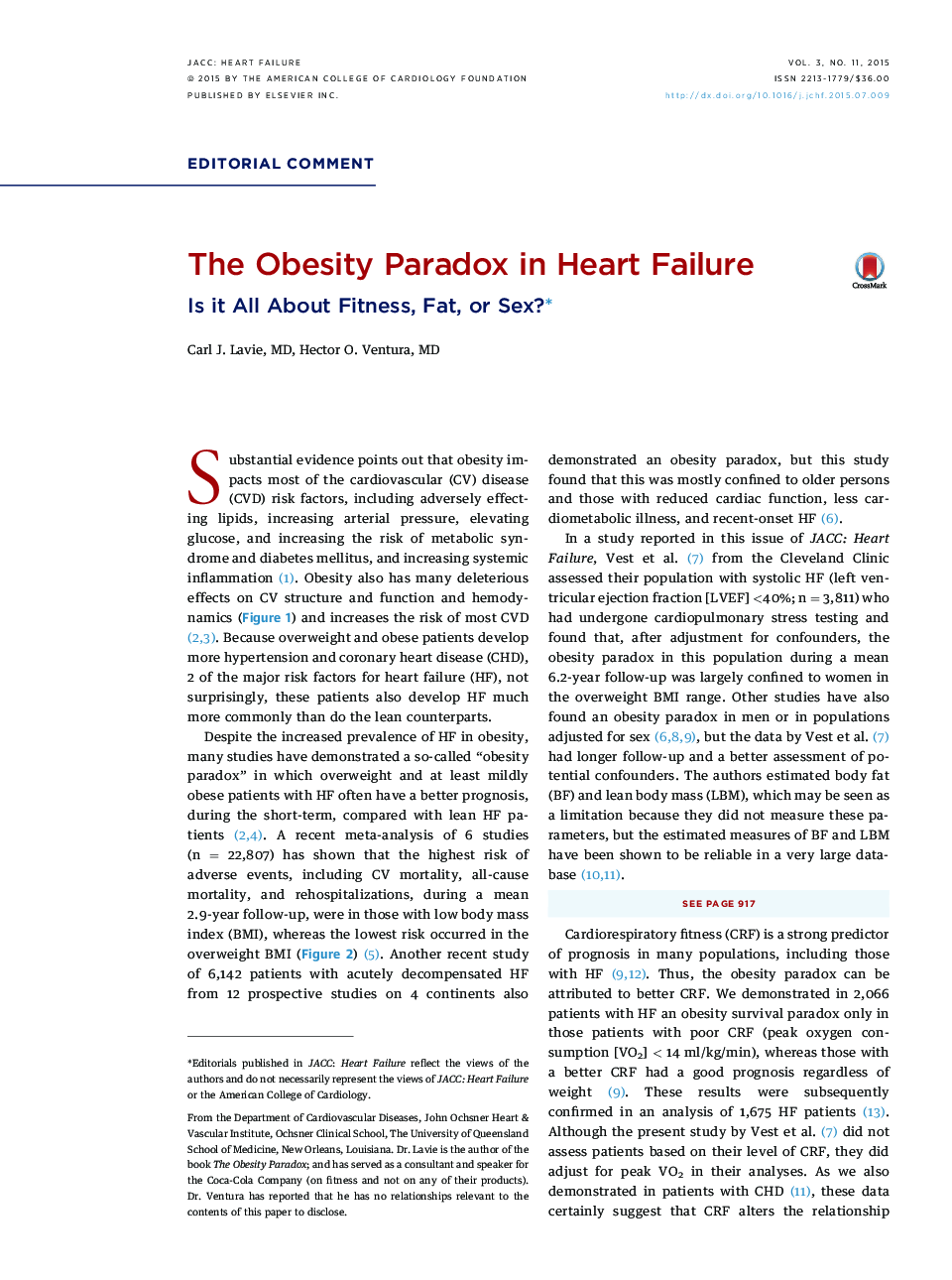 The Obesity Paradox in Heart Failure