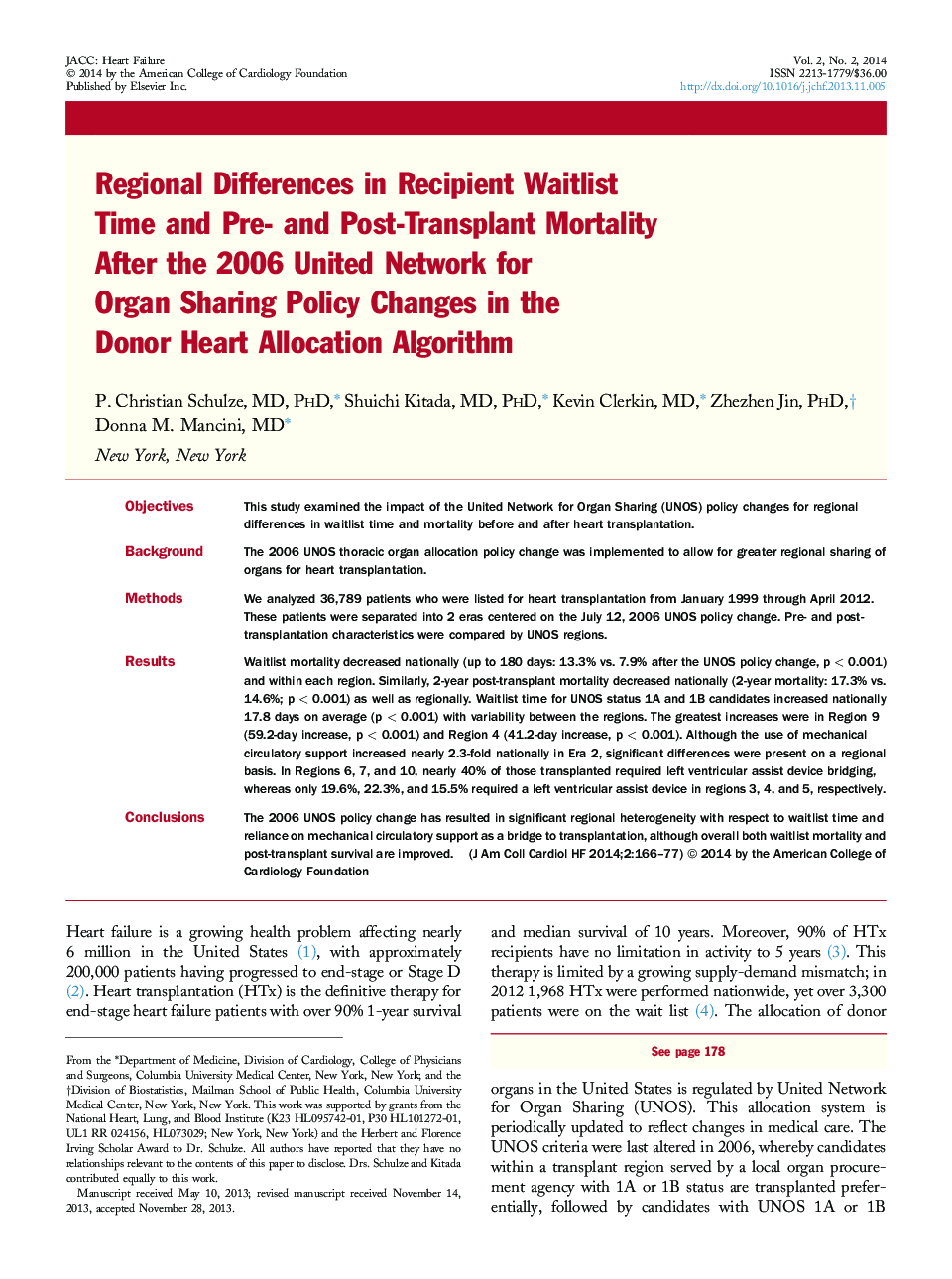 Regional Differences in Recipient Waitlist Time and Pre- and Post-Transplant Mortality After the 2006 United Network for Organ Sharing Policy Changes in the Donor Heart Allocation Algorithm 