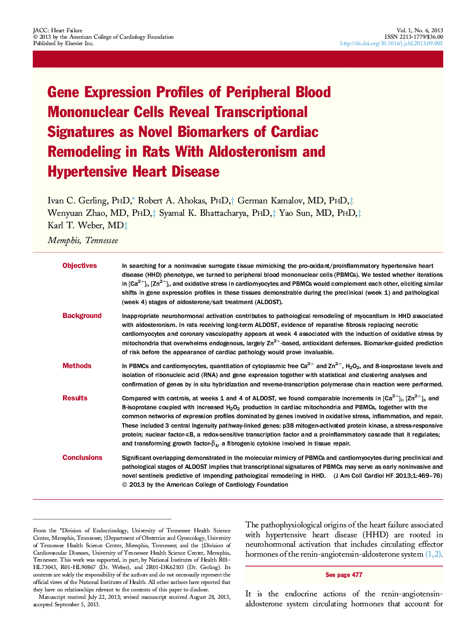 Gene Expression Profiles of Peripheral Blood Mononuclear Cells Reveal Transcriptional Signatures as Novel Biomarkers of Cardiac Remodeling in Rats With Aldosteronism and Hypertensive Heart Disease 